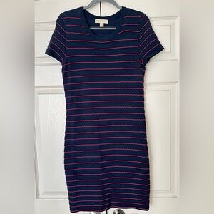 Michael Kors Navy and Red Striped Mini Dress